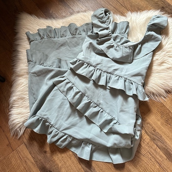 SHOW ME YOUR MUMU Greta Dress In Silver Sage - Picture 3 of 5